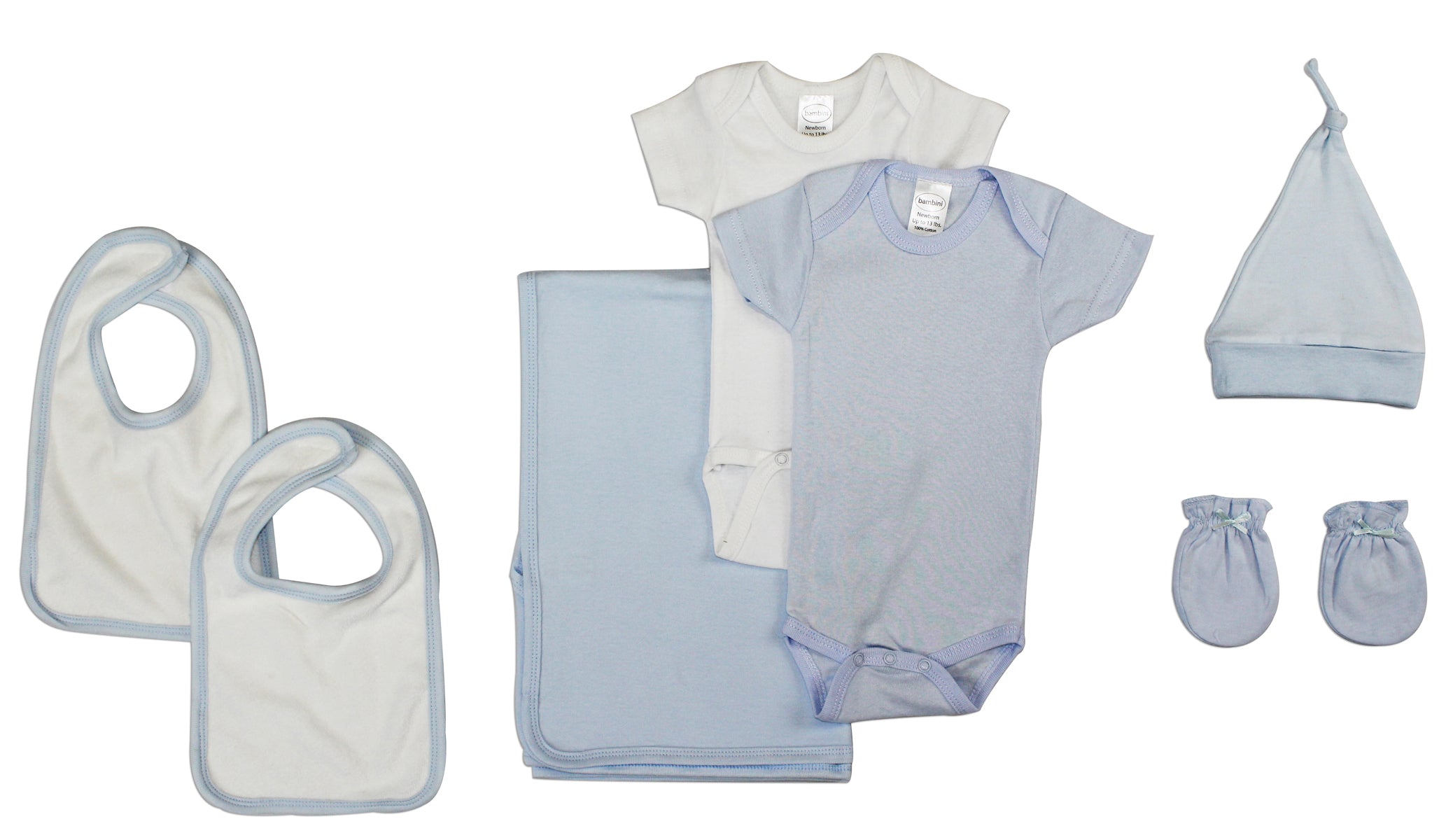 Newborn Baby Boy Bambini 7 Piece Layette Baby Shower Gift Set