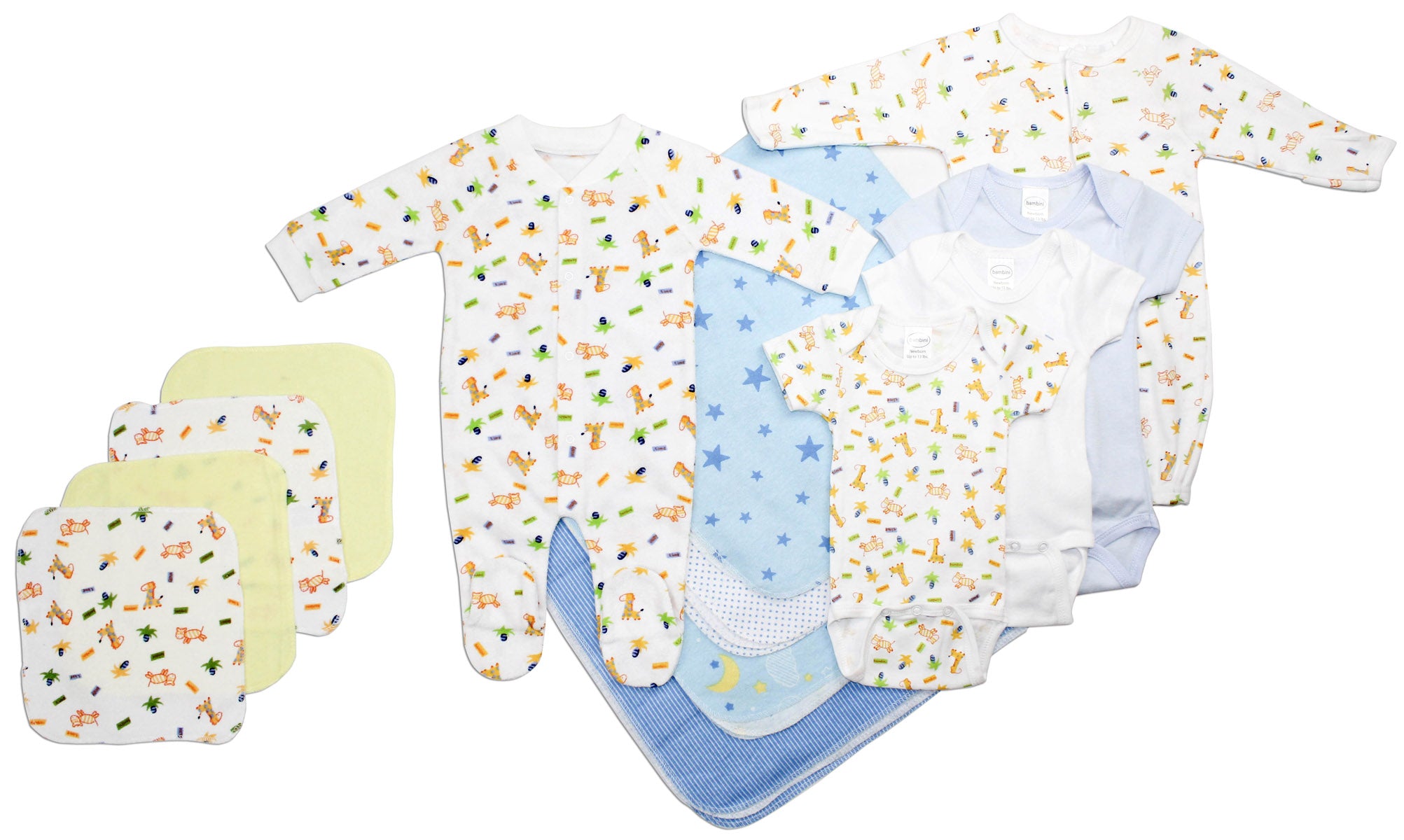 Bambini Newborn Baby Boy 13 Piece Layette Baby Shower Gift Set