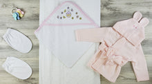Bambini Hooded Towel, Wash Mittens and Robe Layette Sets