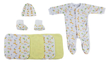 Caps, Booties and Washcloths 9 Piece Layette Set