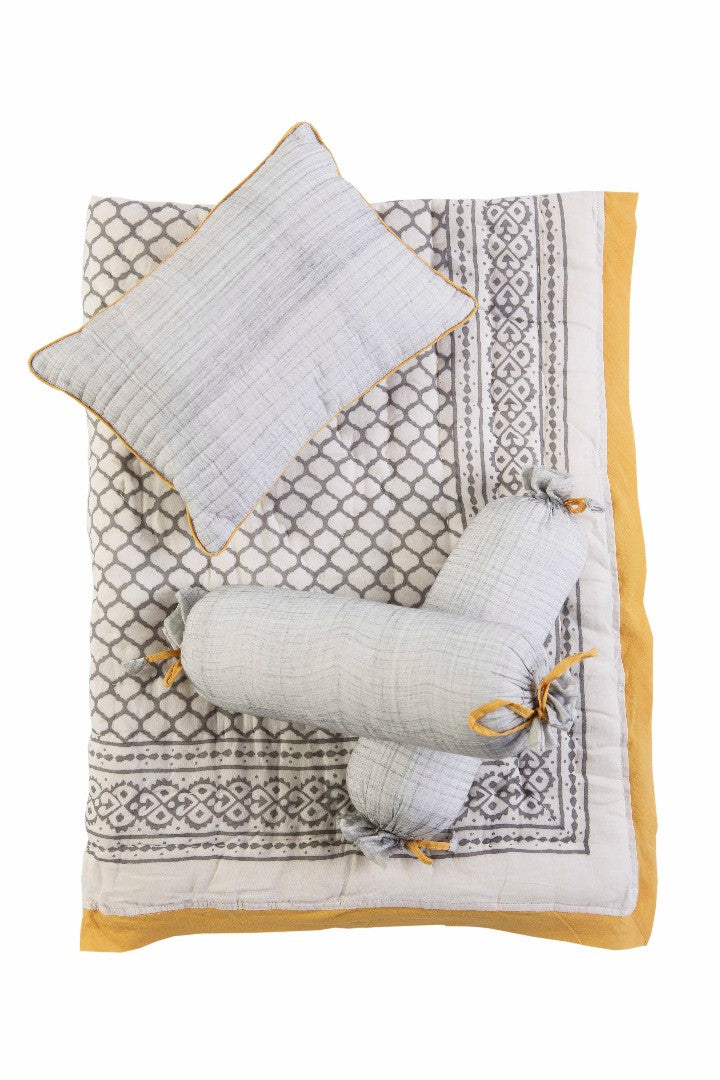 4-Piece Erawan Hypoallergenic Cotton Filler Crib Bedding Set