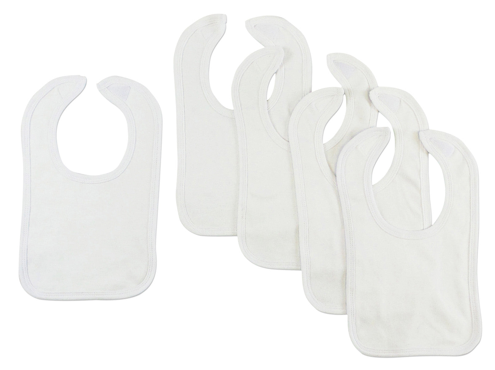 White Bambini Interlock Bib (Pack of 5)