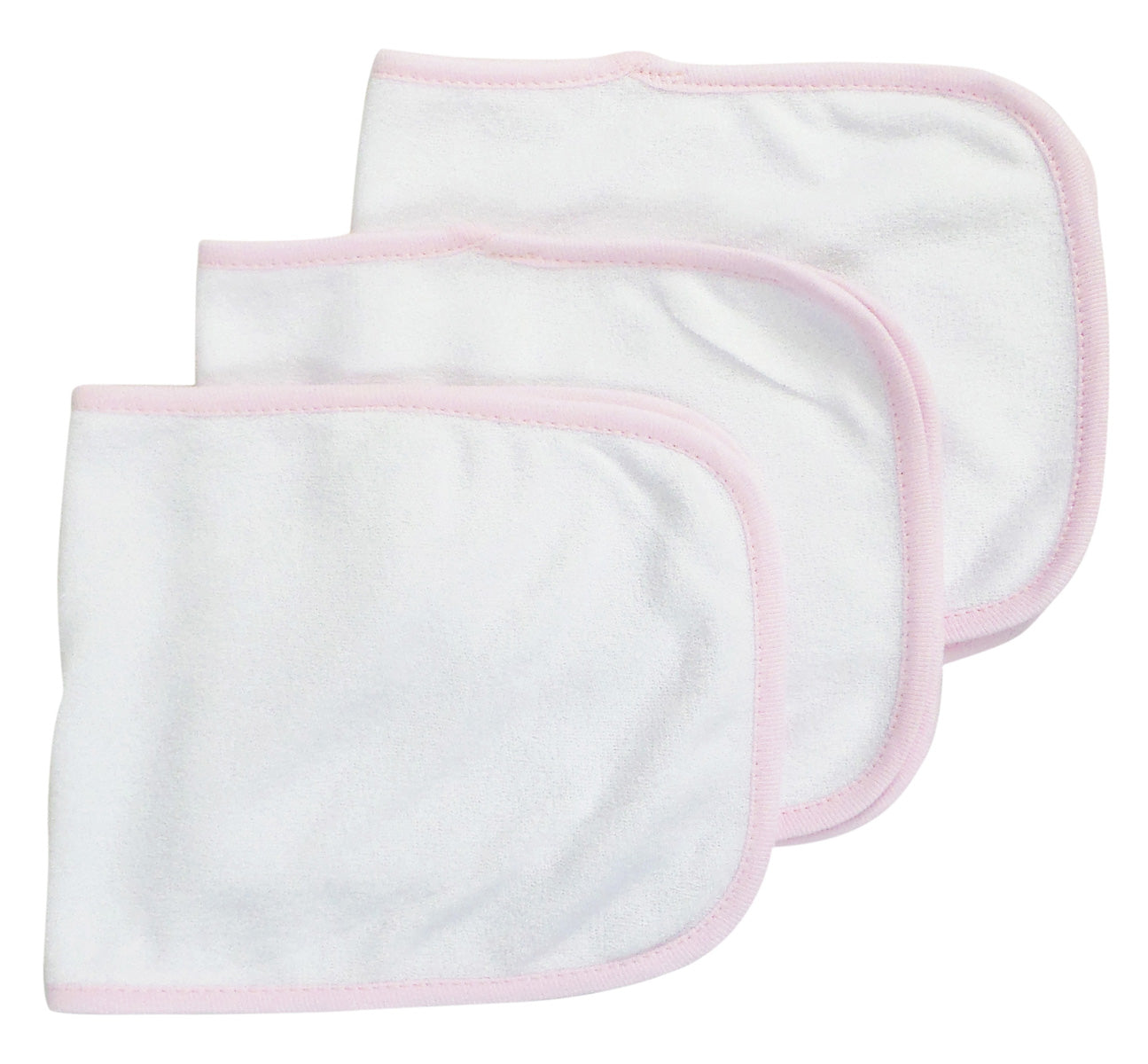 Bambini Baby Burpcloth with Pink Trim (Pack of 3)