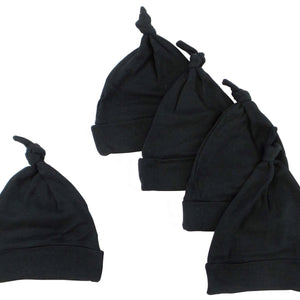 Black Knotted Bambini Baby Cap (Pack of 5)