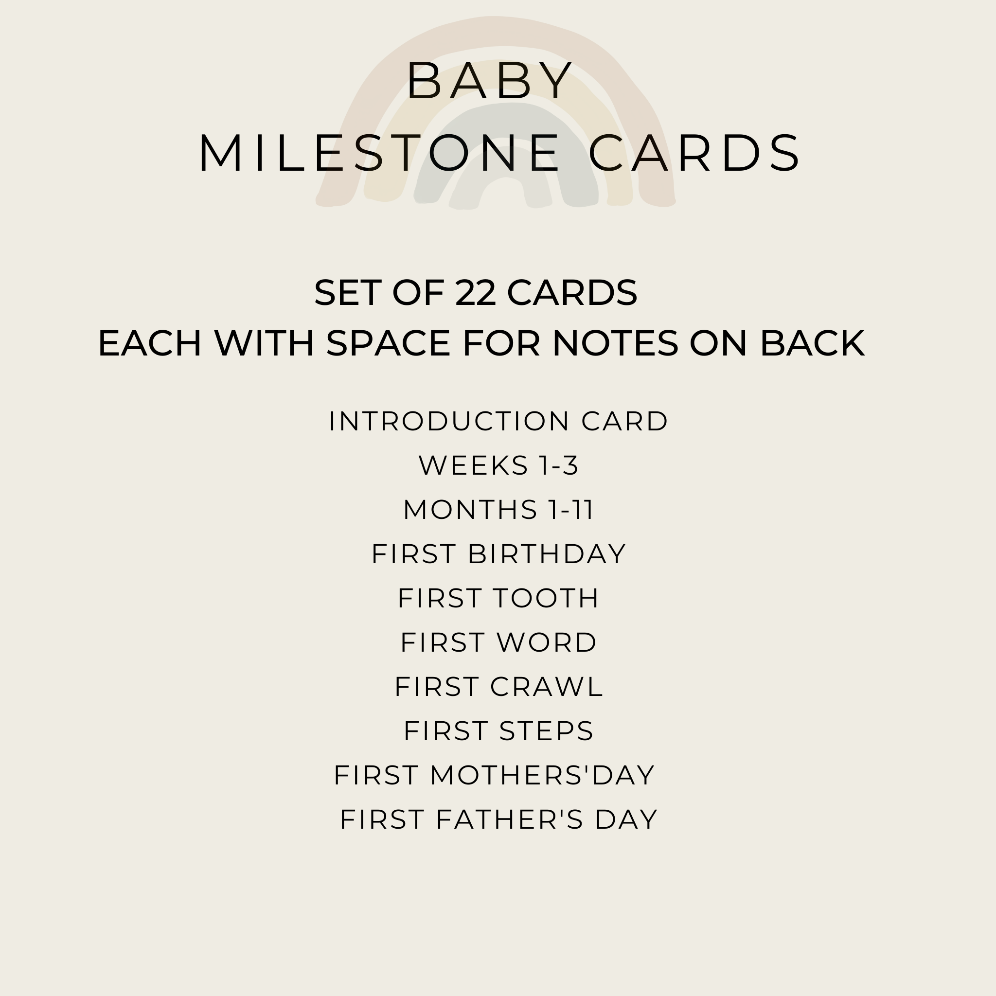 Muted Rainbow Milestone Cards