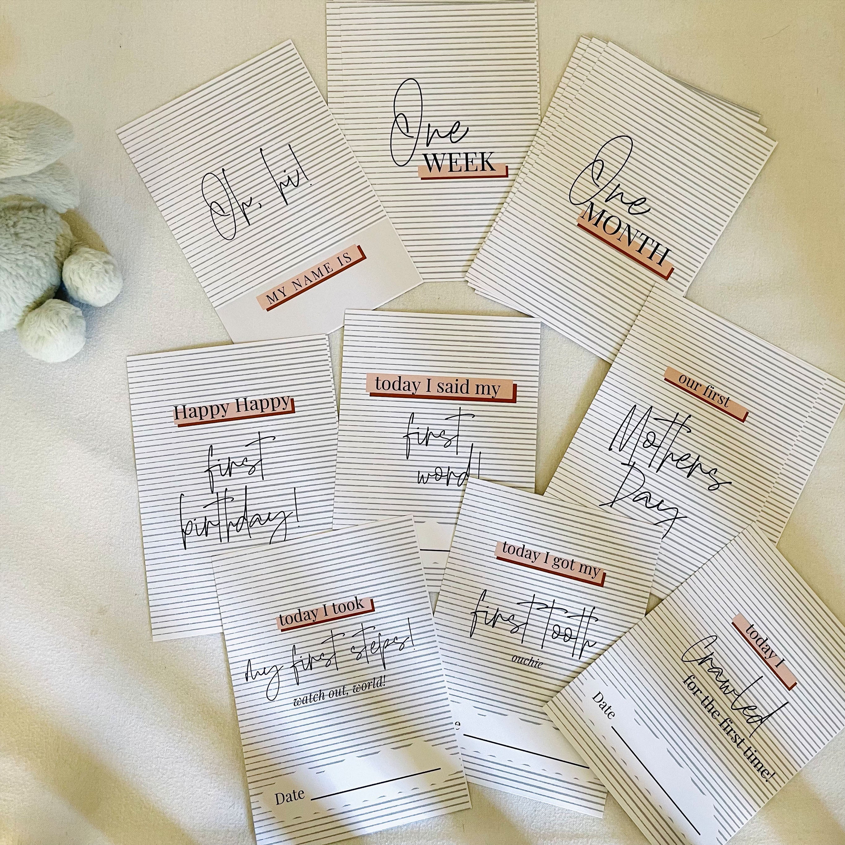 Navy Pinstripes Milestone Cards