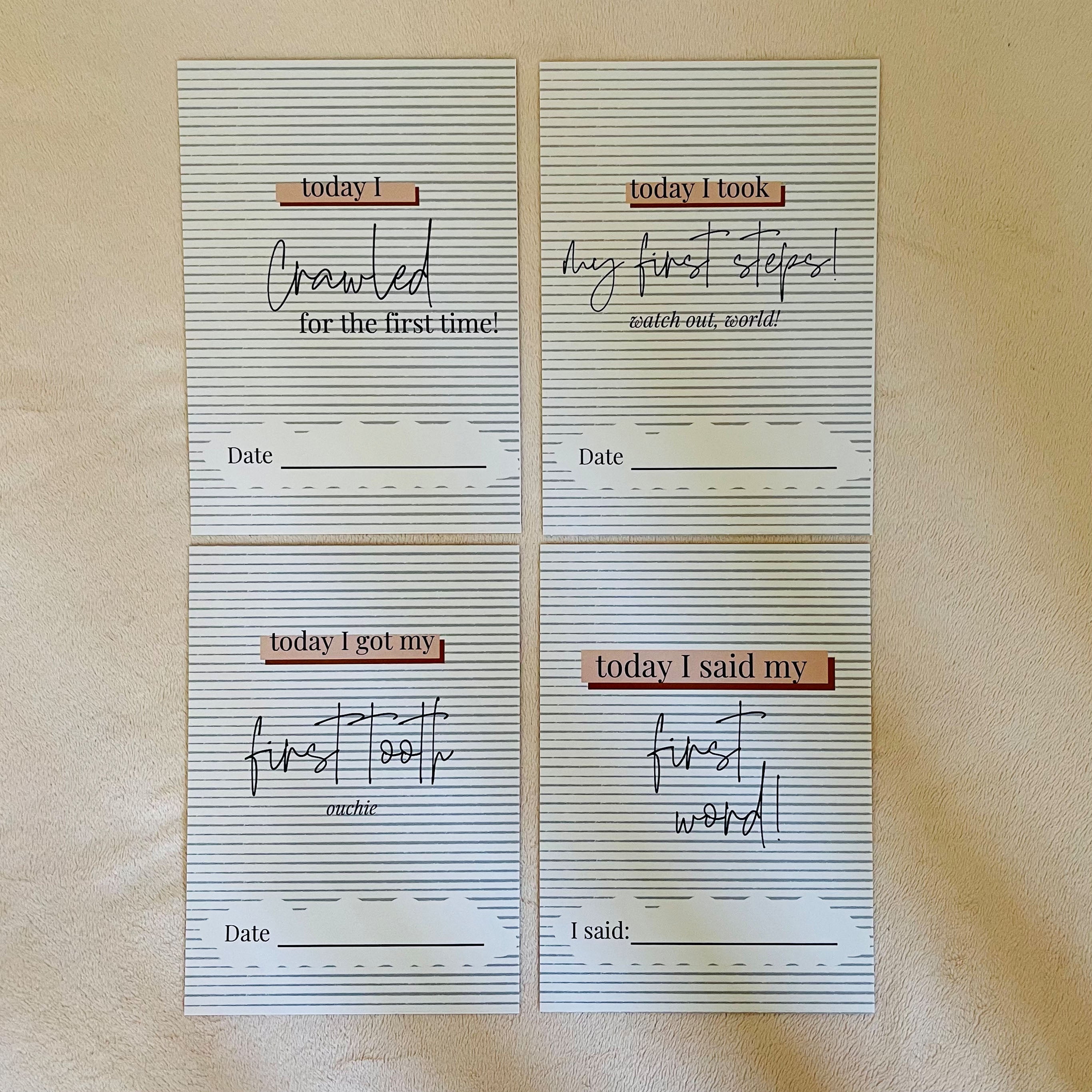 Navy Pinstripes Milestone Cards