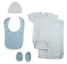 Blue Boys 5 Piece Layette Set