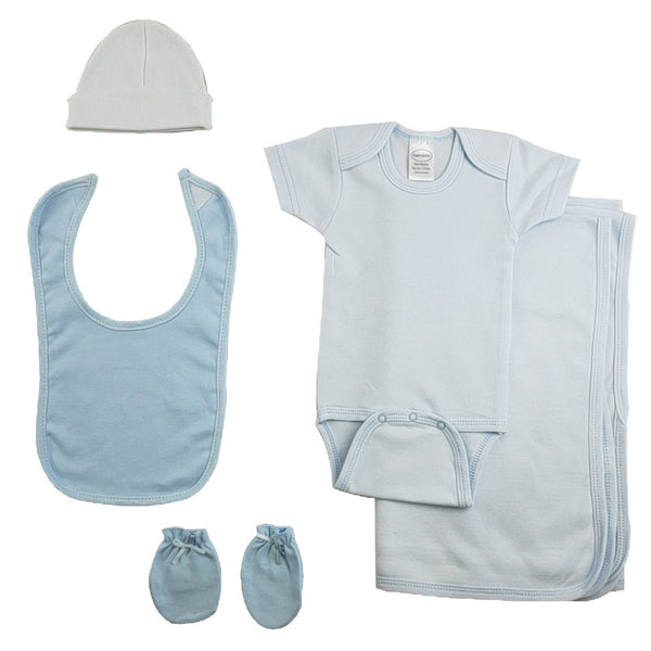 Blue Boys 5 Piece Layette Set