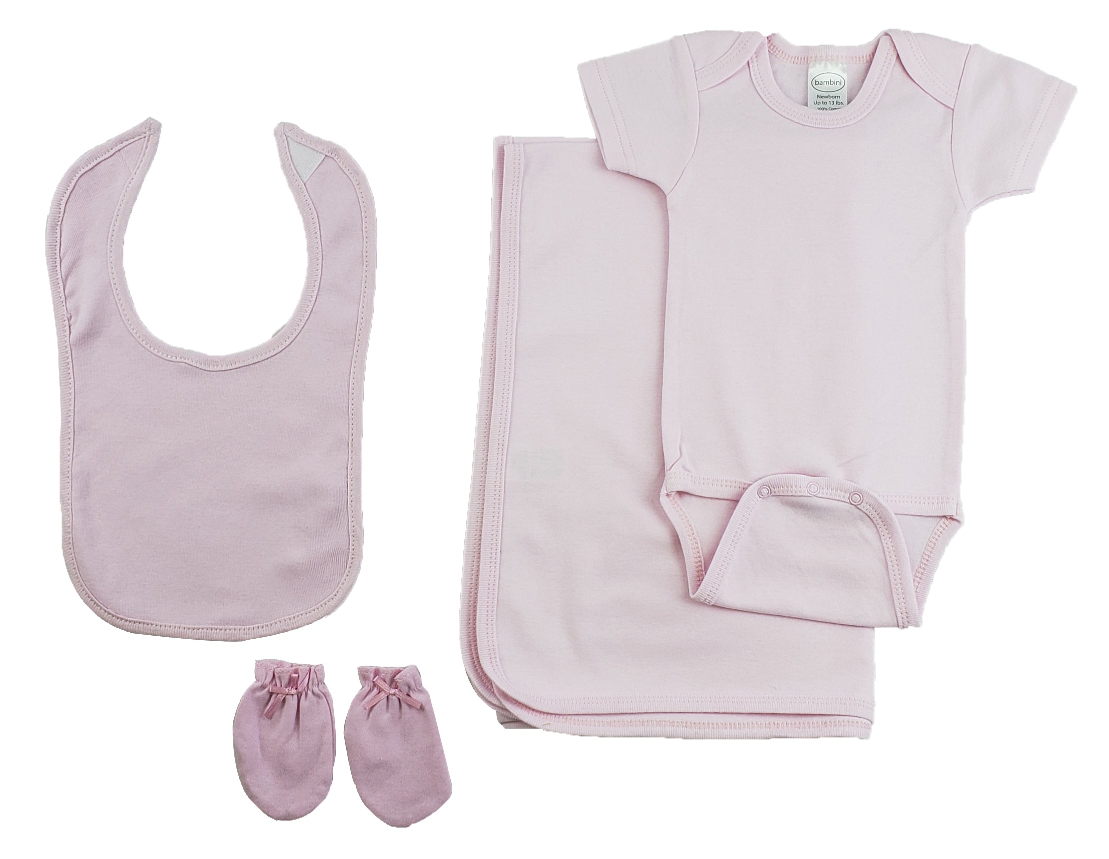 Pink Girls 4 Piece Layette Set