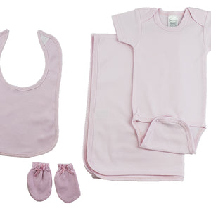 Pink Girls 4 Piece Layette Set