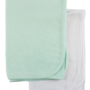White and Mint Thermal Blankets