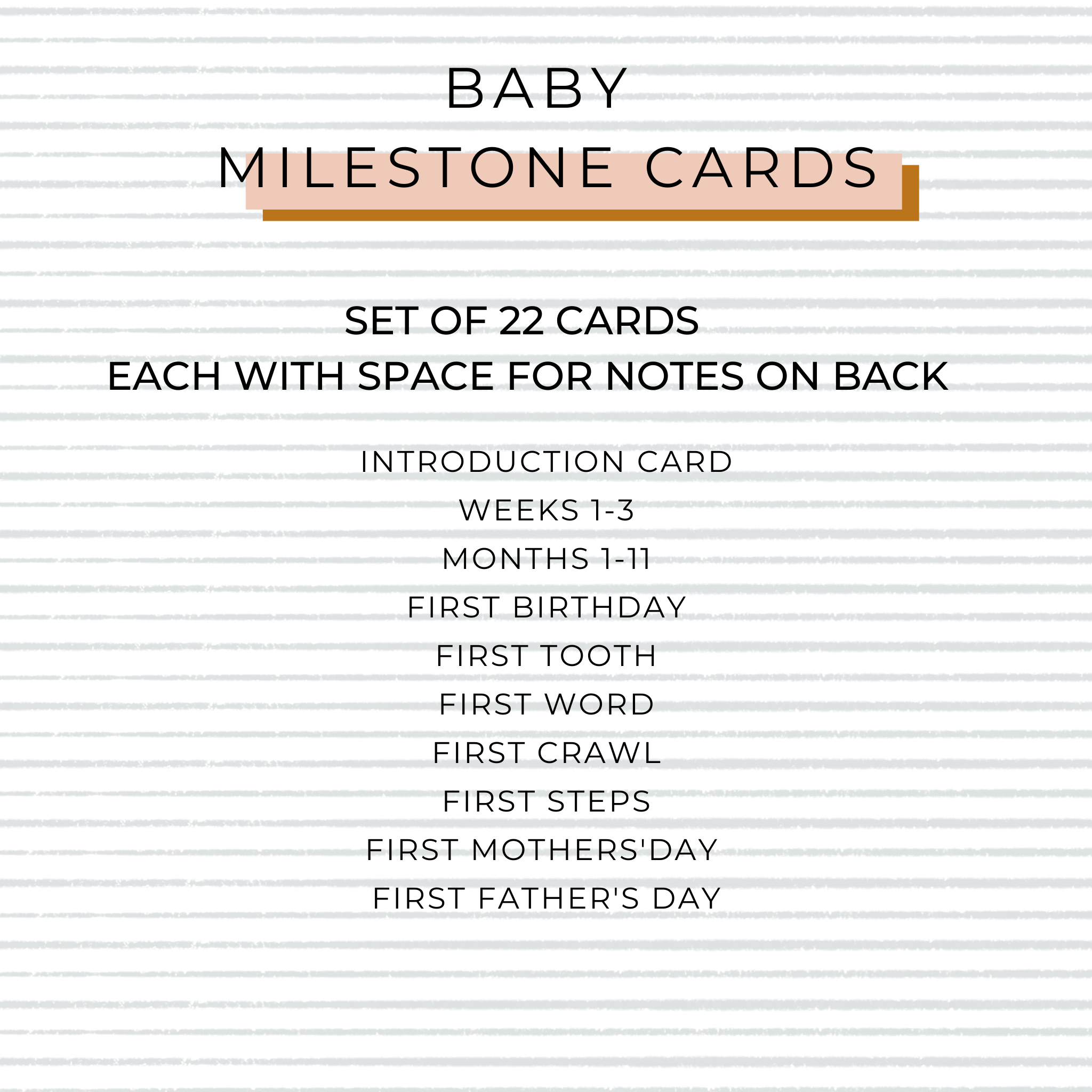 Navy Pinstripes Milestone Cards