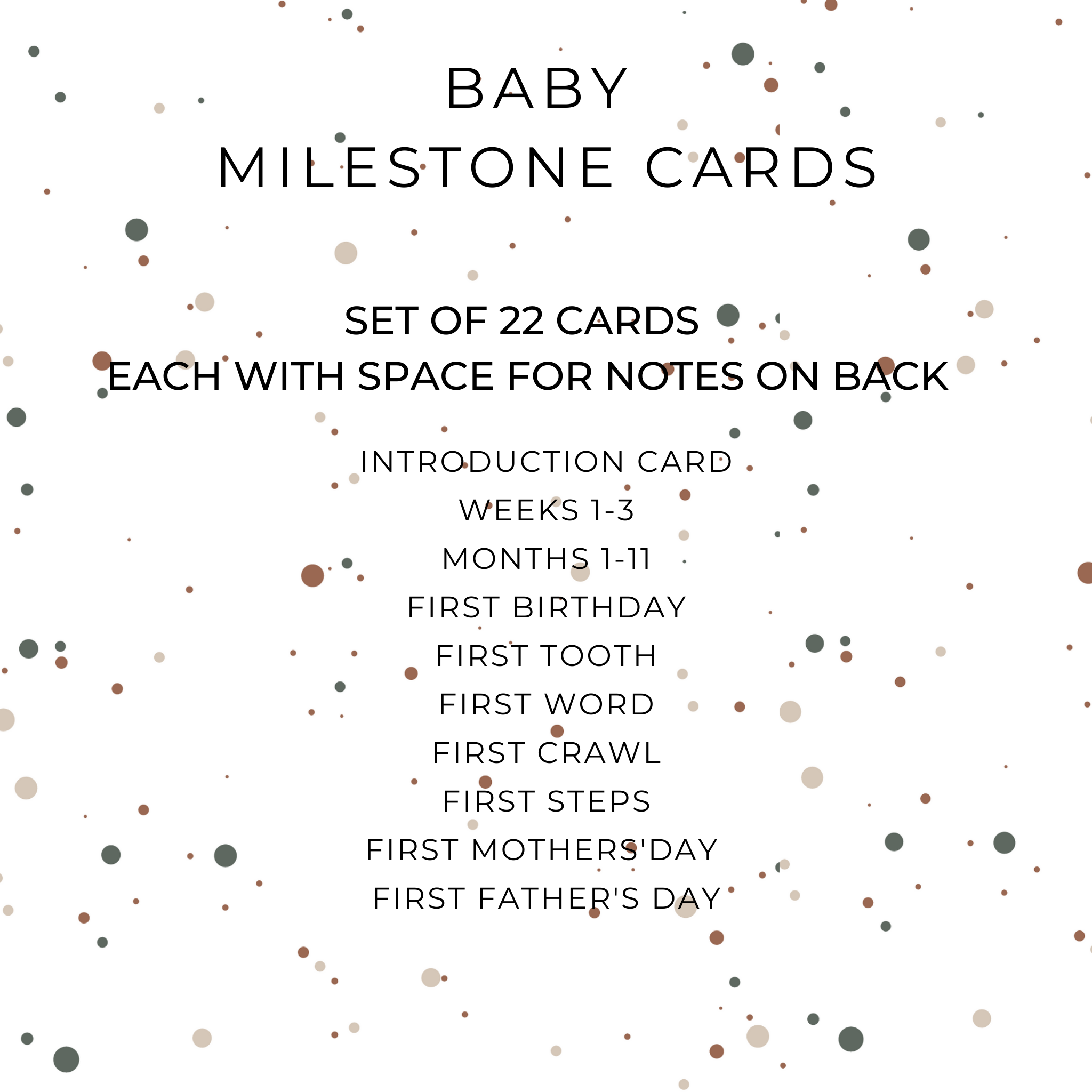 Speckled Unisex Monthly Milestone Cards