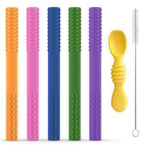 Hollow Sensory BPA Free Baby Teething Tubes 5 Pack