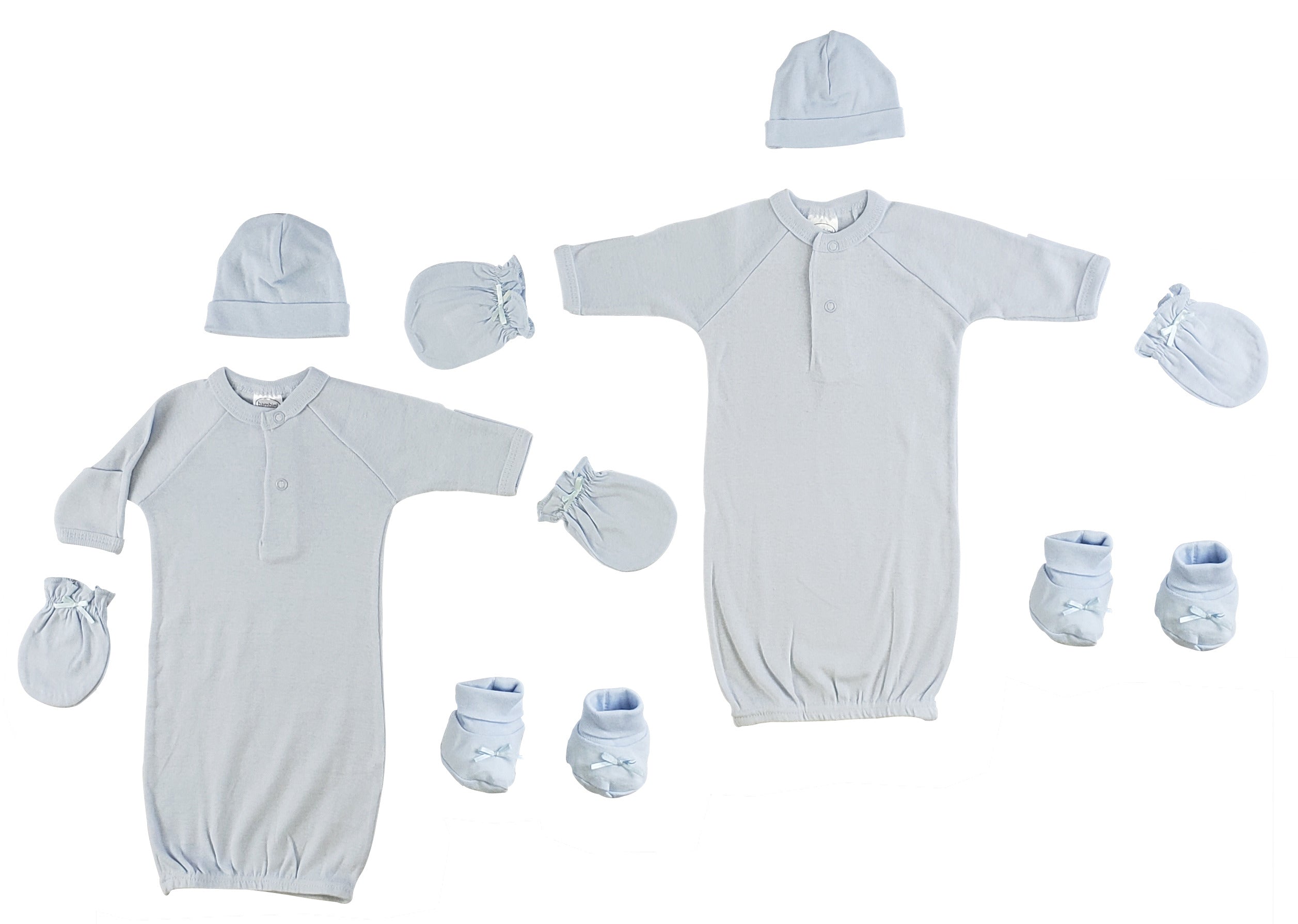Boys Preemie Gowns, Caps, Booties and Mittens