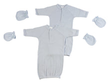 Boys Cotton Preemie Gowns and Mittens