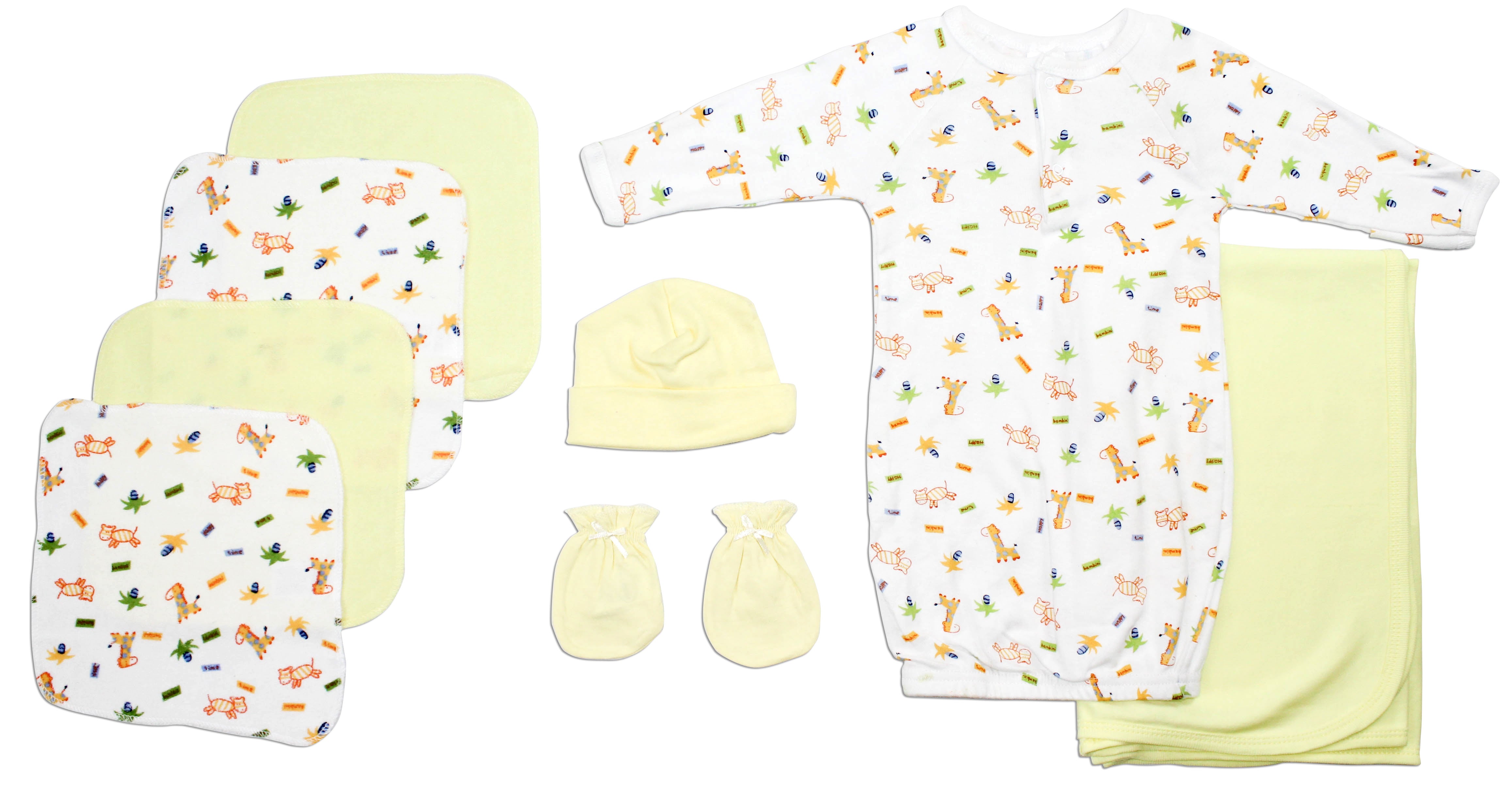 Neutral Newborn Baby Bambini 8 Piece Layette Baby Shower Gift Set