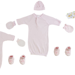 Girls Sleep-n-Play Preemie Gowns, Caps, Booties and Mittens Set