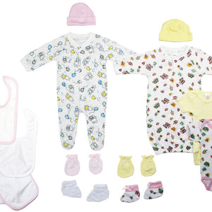 Newborn Baby Girls Bambini 11 Piece Layette Baby Shower Gift Set