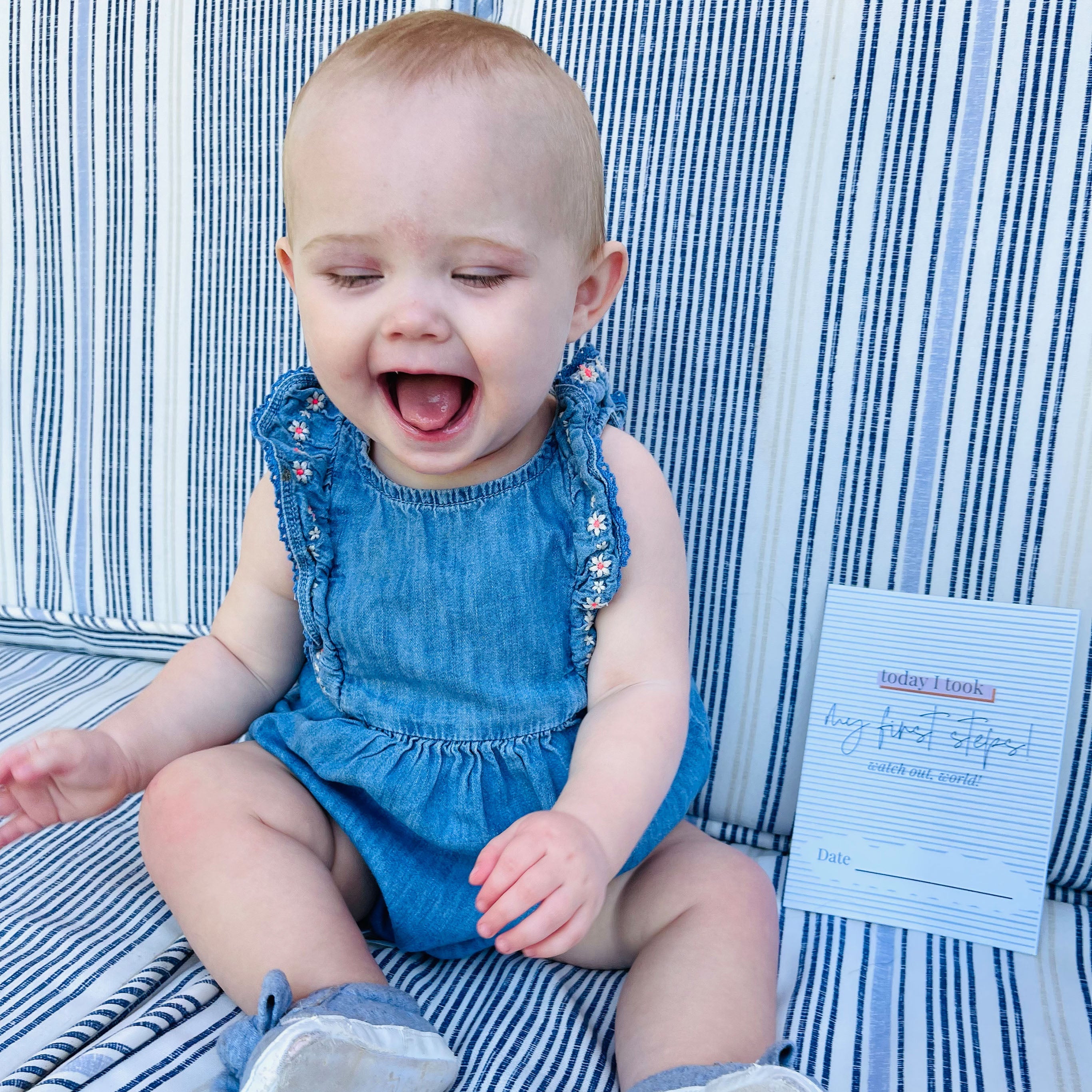 Navy Pinstripes Milestone Cards