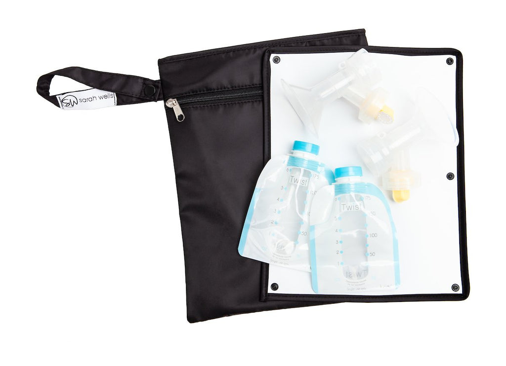 Black BPA-free Pumparoo Wet & Dry Bag with Staging Mat