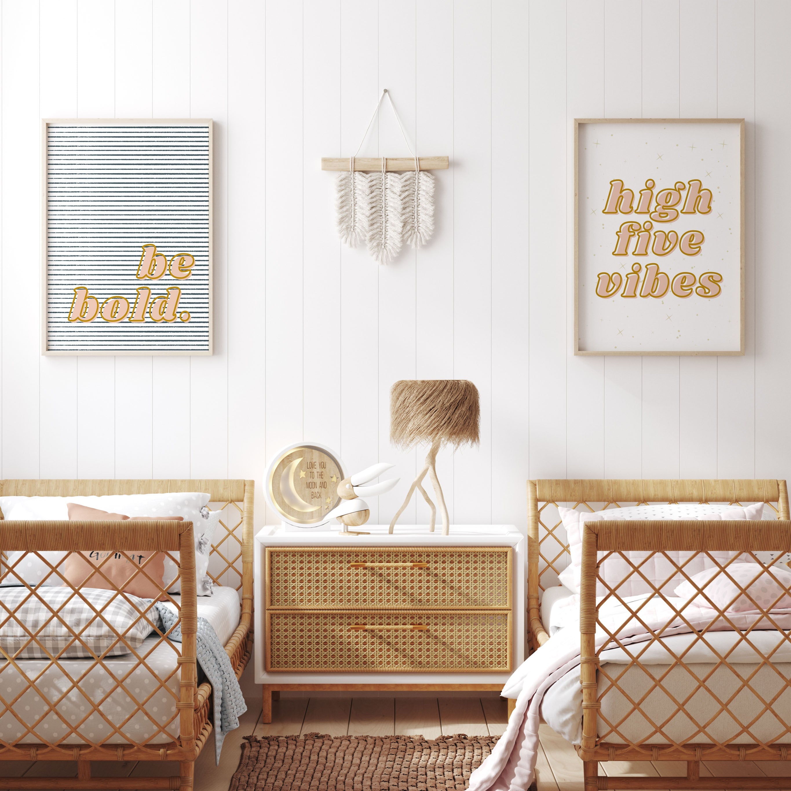 Be Bold Art Print | Pink & Navy