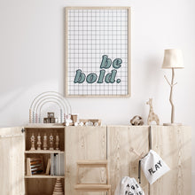 Be Bold Art Print | Boys Checkered Blue