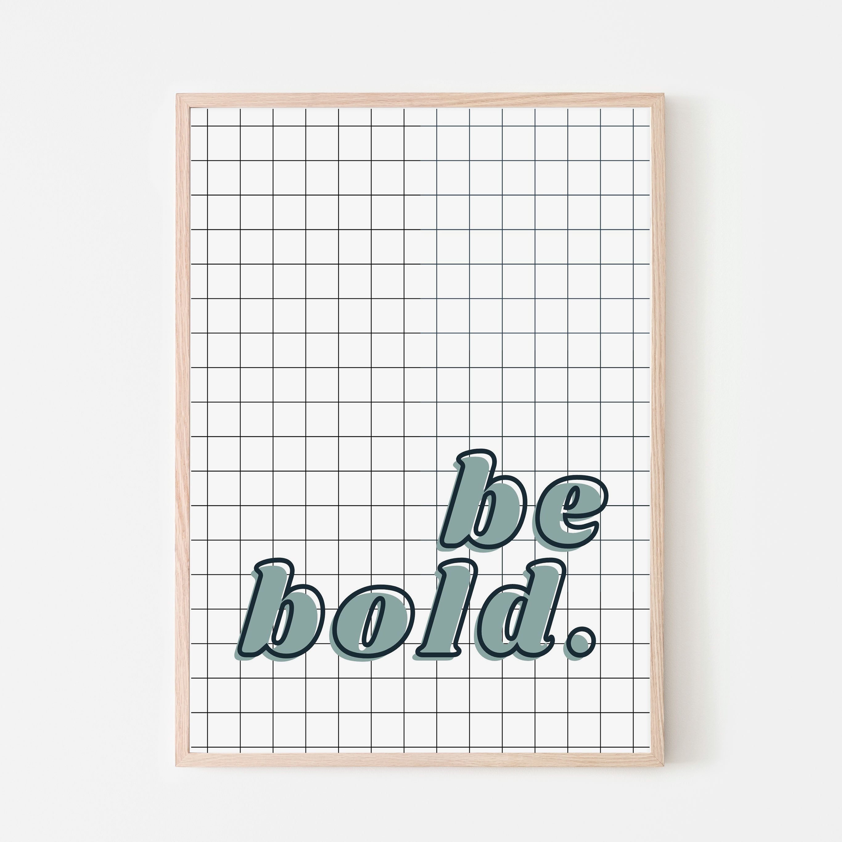 Be Bold Art Print | Boys Checkered Blue