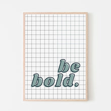 Be Bold Art Print | Boys Checkered Blue