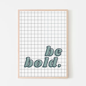 Be Bold Art Print | Boys Checkered Blue