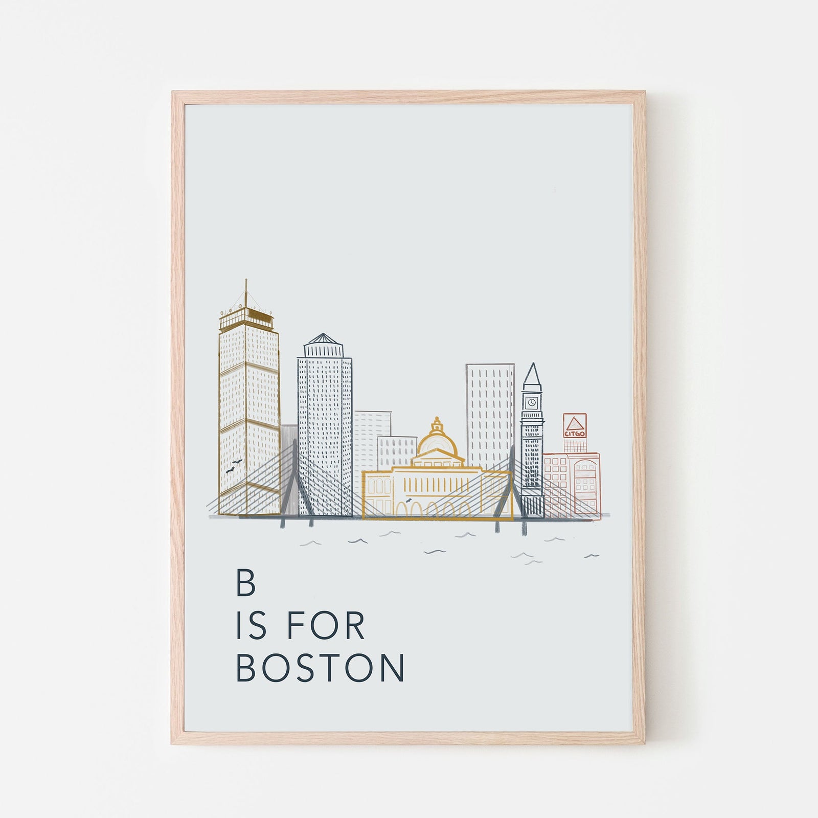 B is for Boston Art Print