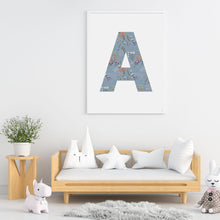 Blue Floral Letter Art Print