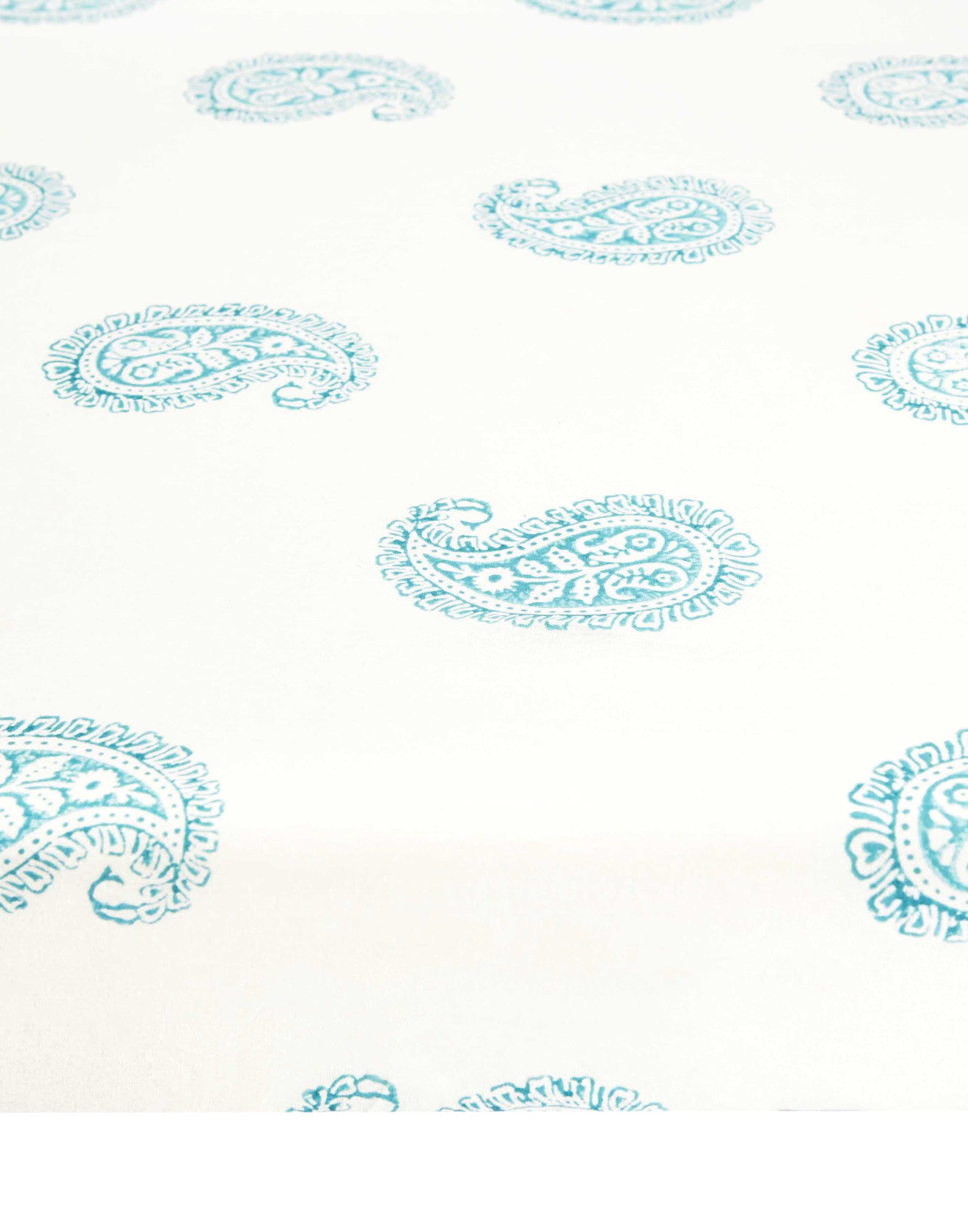 Teal Paisley Fitted Ultra Soft Cotton Baby Crib Sheet