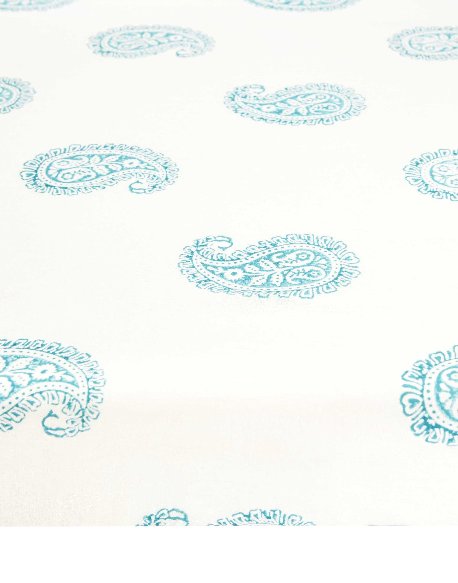 Teal Paisley Fitted Ultra Soft Cotton Baby Crib Sheet