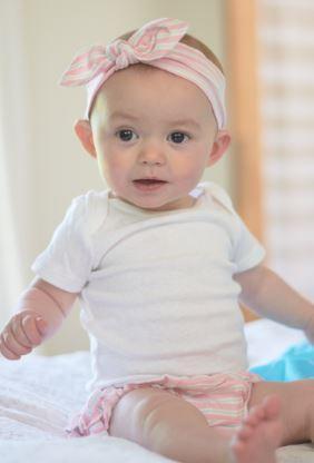 Candy Stripe Ruffle Bamboo Bloomer Headband Set
