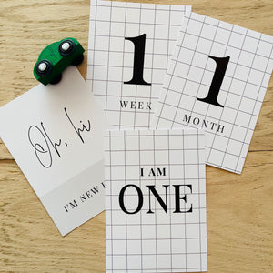 Checkered Baby Milestone Card Set