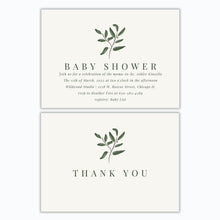 Cocoon Leaves Baby Shower Invitations and Thank You Cards