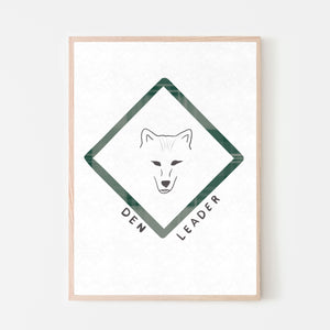 Den Leader Boy Scout Art Print - with background