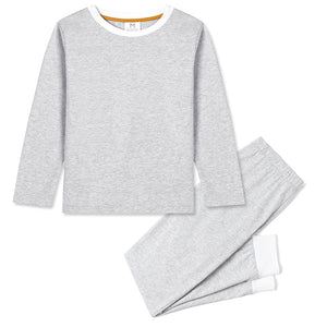 Erawan Grey Organic Cotton Knit Toddler & Big Kid Pj Set