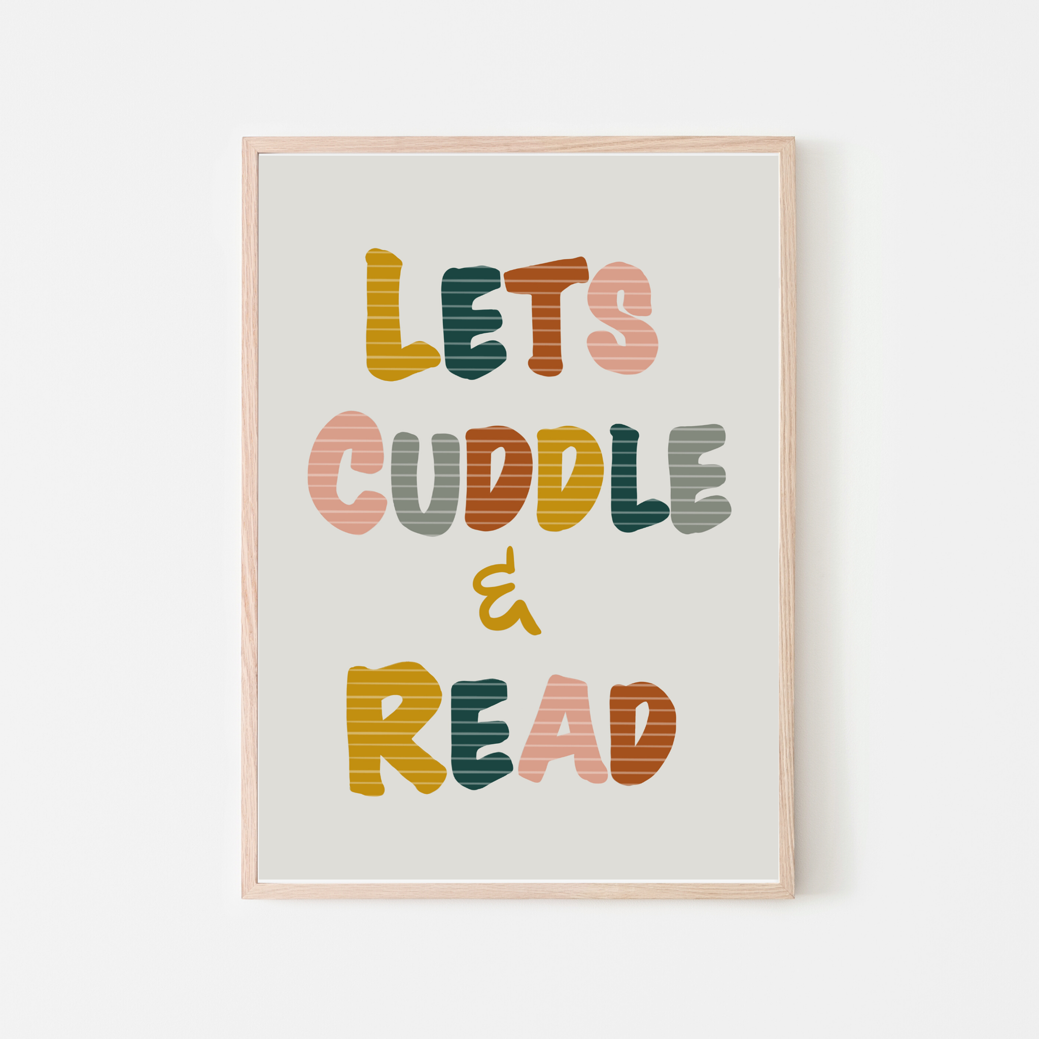 Lets Cuddle and Read Art Print |  Retro Girls Reading Nook Décor