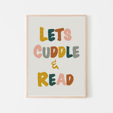 Lets Cuddle and Read Art Print |  Retro Girls Reading Nook Décor