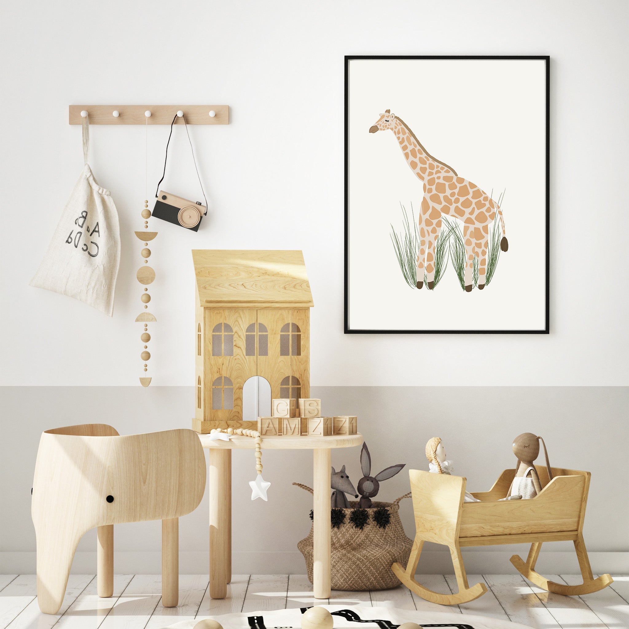 Ugandan Safari Giraffe Art Print