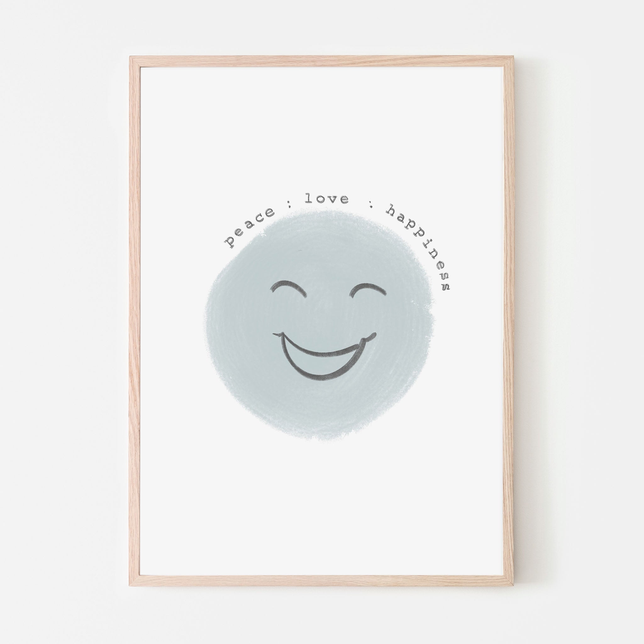 Peace : Love : Happiness | Seafoam Blue