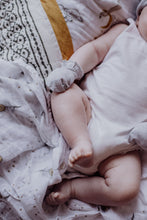 Grey Erawan Cotton Bandana Bib, Mitten, Hat Set for Newborn