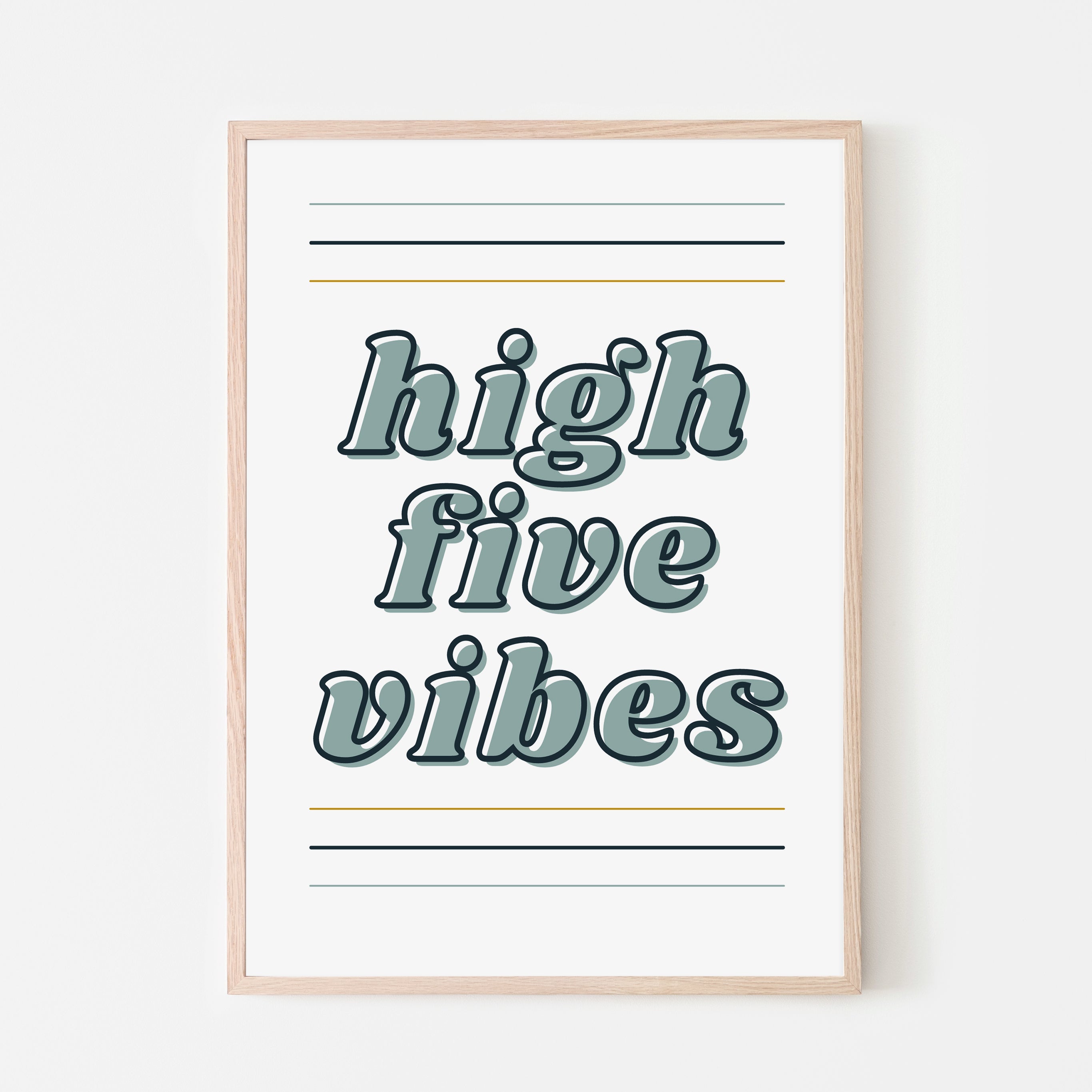 High-Five Vibes | Retro Blue Stripes