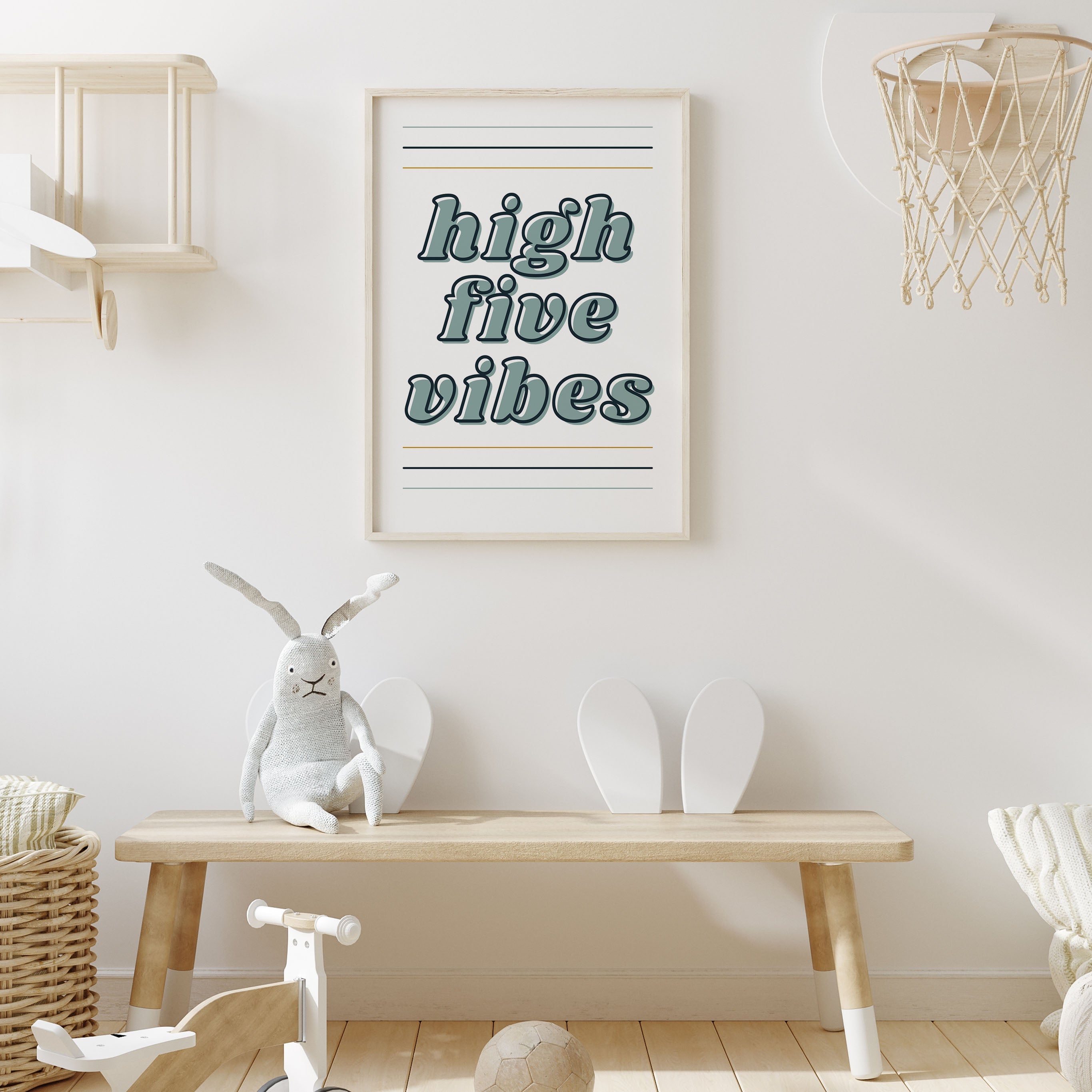 High-Five Vibes | Retro Blue Stripes