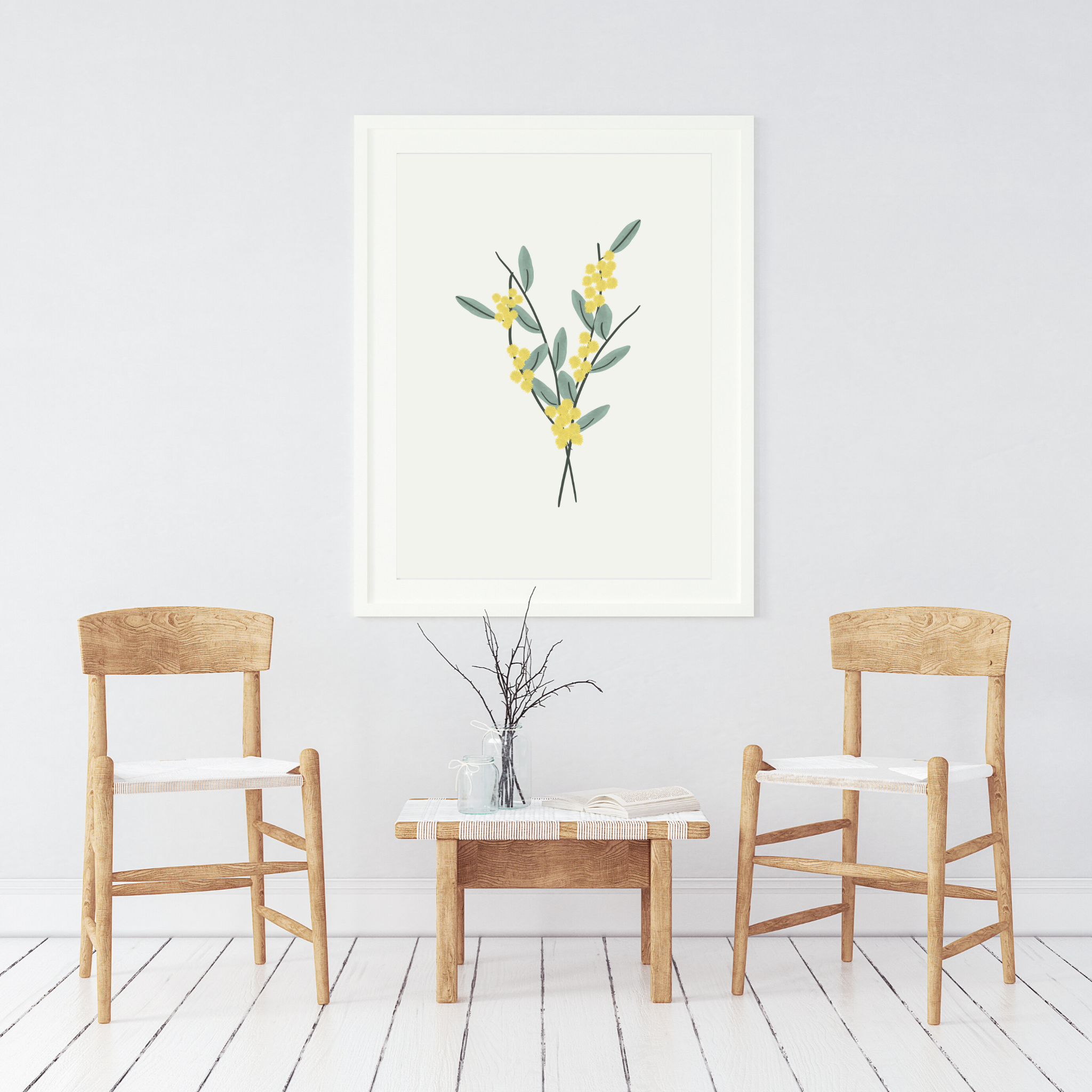 Golden Wattle Flower Art Print
