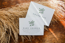 Cocoon Leaves Baby Shower Invitations and Thank You Cards