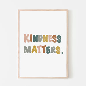 Retro Girls Kindness Matters Art Print
